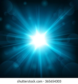 Blue shine with lens flare background