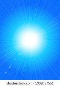 Blue shine rays burst