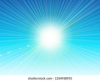 Blue shine rays burst
