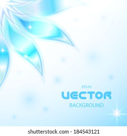 Blue shining abstract flower vector background