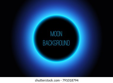 Blue shining  Another Side of Moon  Background - Vector Glowing  Universe Design