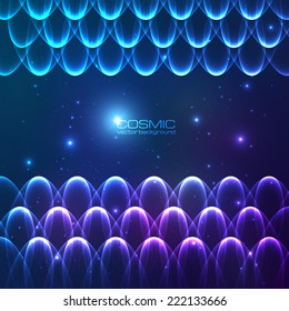 Blue shining cosmic light vector abstract background
