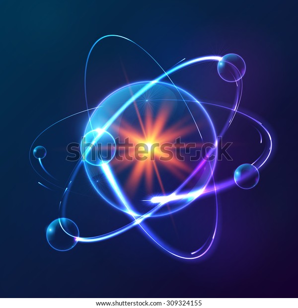 Blue shining cosmic\
vector atom model