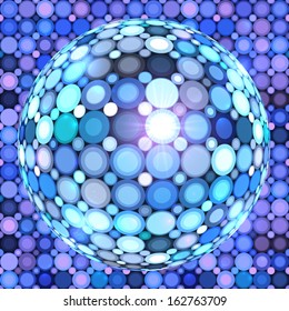 Blue shining disco ball
