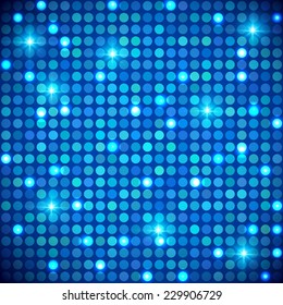 Blue Shining Dots Background. Network Concept. Vector Illustration For Graphic Design. 