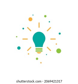 Blue shining electric light bulb with rays and sparkles. Isolated on White. Brainstorm, creative, marketing concept. New technology. Eco Idea. Vector illustration.