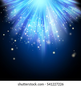Blue shining magic light background. EPS 10 vector file included