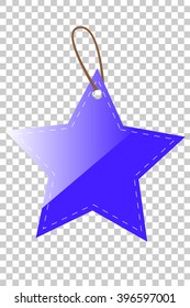 Blue Shining Star Blank Tag
