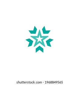 Blue shining star. Flat sticker icon isolated on white. Vector award illustration. Quality check. Certified medal. Approved stamp. Valid seal