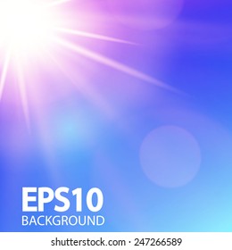 Blue shining star. Vector illustration.