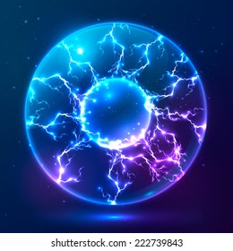 Blue shining vector plasma ball