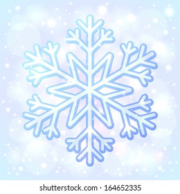 Blue shining vector snowflake