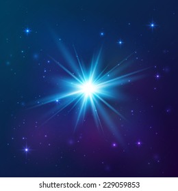 Blue shining vector star