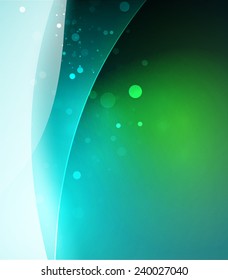 Blue shining, waves and lines. Abstract background