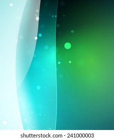 Blue shining, waves and lines. Abstract background