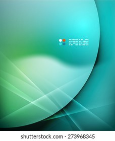 Blue shining, waves and lines. Abstract background