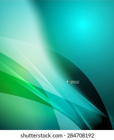 Blau scheint, Wellen und Linien. Abstrakter Hintergrund