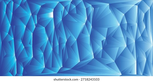 Blue shiny abstract polygon background. Diamond jewel texture. Modern business banner concept. Vector illustration