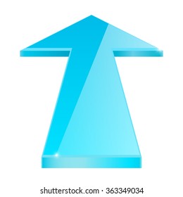 Blue shiny arrow.  Vector illustration isolated on white background.