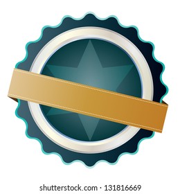 Blue shiny badge, vector format
