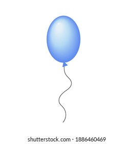 Ilustración vectorial del globo brillante azul. Globos aislados en segundo plano.	
