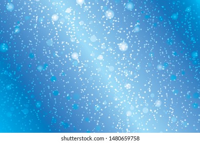 Blue shiny bokeh abstract background.