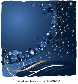 Blue shiny christmas background