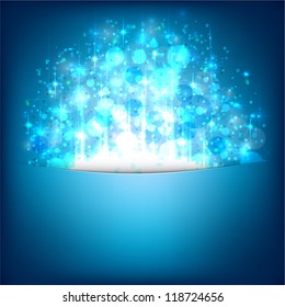 Blue shiny christmas background. Vector eps10.