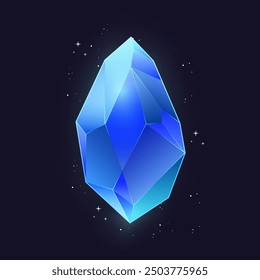 Blue shiny crystal vector illustration