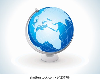 blue shiny globe vector illustration