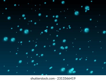 Blue shiny glowing particles abstract background. Vector graphic design