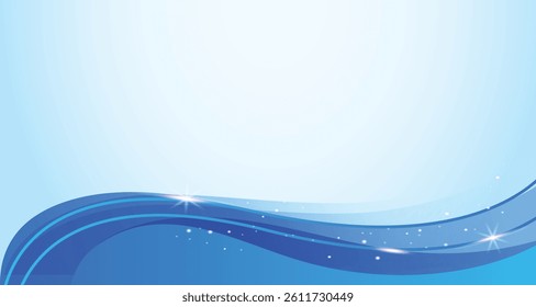 blue shiny gradient background with flowing wave thin line papercut design. Premium 3d abstract vector  glowing three dimensional wallpaper for company business banner presentation