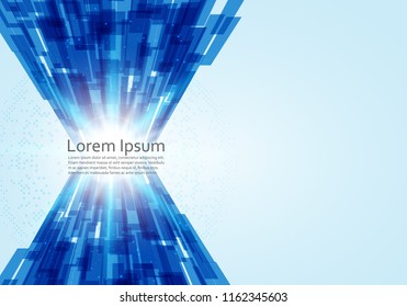 Blue shiny hi-tech motion background. Vector design