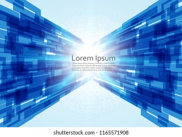 Blue shiny hi-tech motion background. Vector design