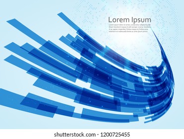 Blue shiny hi-tech motion background. Vector design