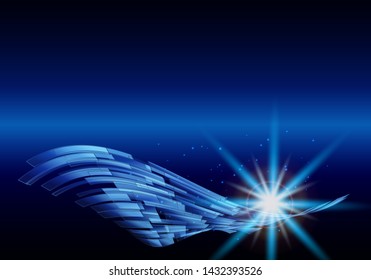 Blue shiny hi-tech motion background. Vector design