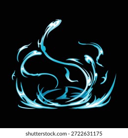 azul brilhante magia anime splash