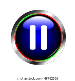 blue shiny media button