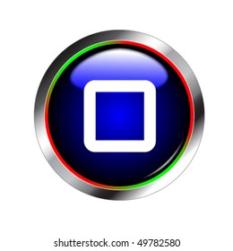 blue shiny media button