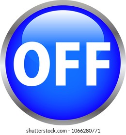 Blue Shiny round OFF switch button