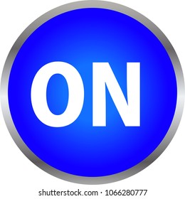 Blue Shiny round ON switch button