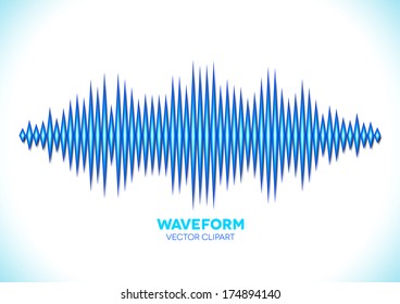 Blue shiny sound waveform with sharp peaks