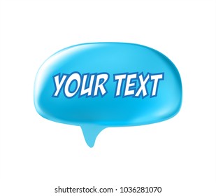 Blue shiny speech bubble in vector graphics