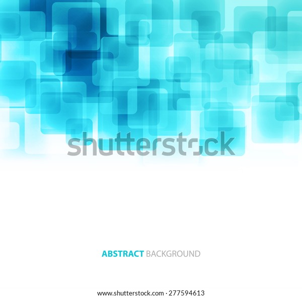 Blue Shiny Squares Shapes Technical Background Stock Vector Royalty