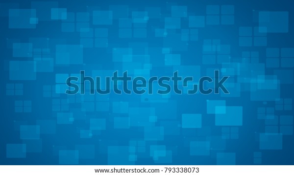 Blue Shiny Squares Shapes Technical Background Stock Vector Royalty