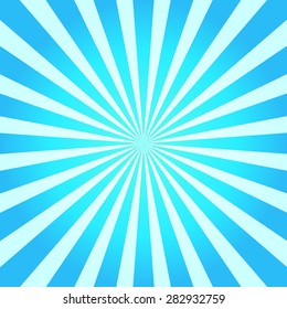 Blue shiny starburst background. Sunburst abstract texture.Vector illustration.