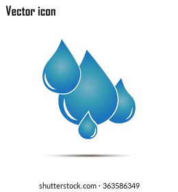 Blue shiny water drop.