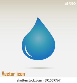 Blue shiny water drop.