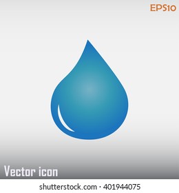 Blue shiny water drop.