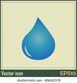 Blue shiny water drop.